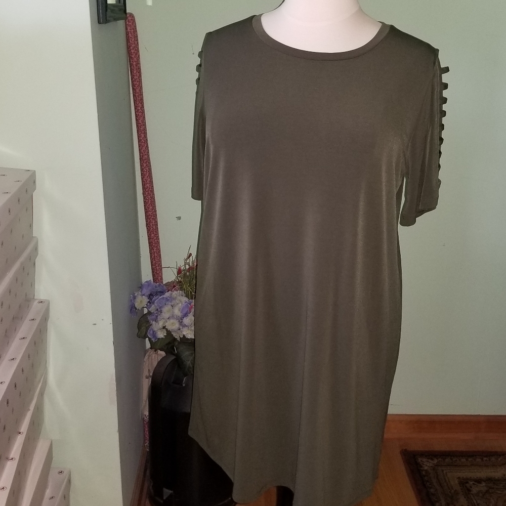 Michael Kors Plus Size Olive Dress 2x